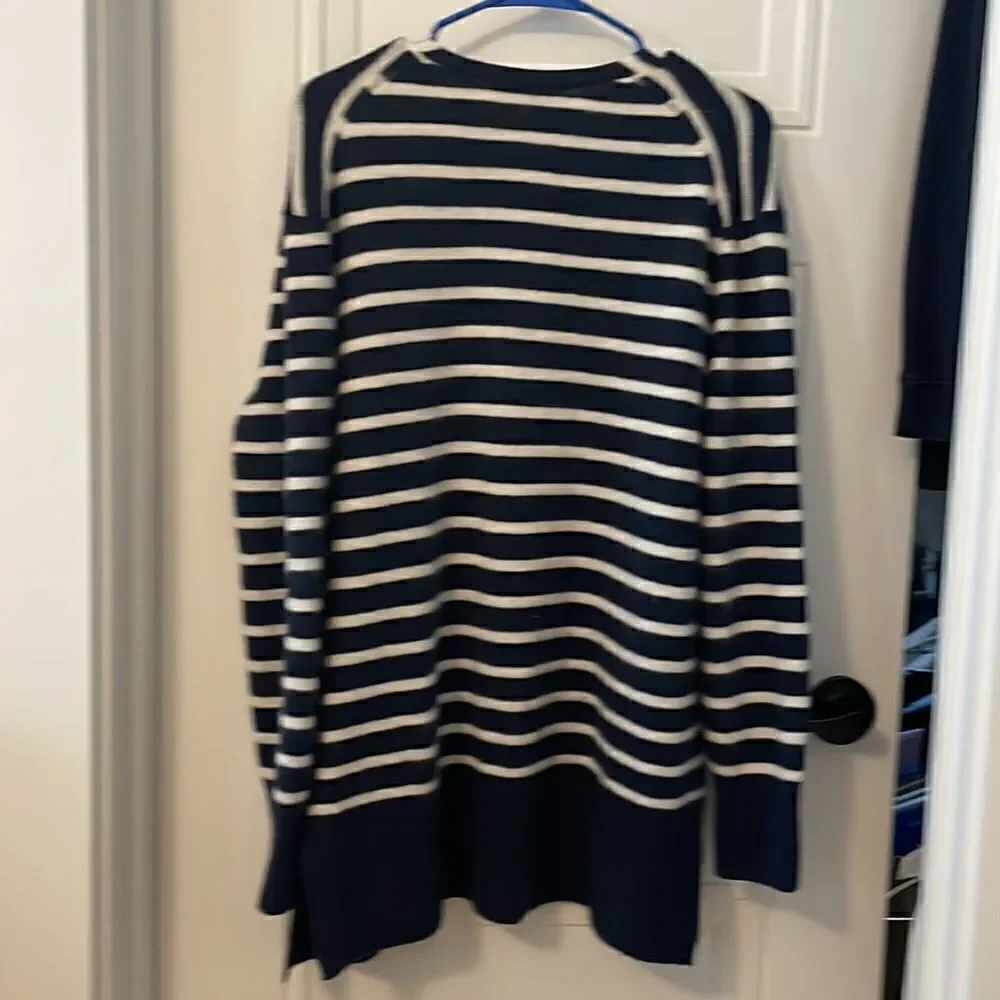 Madewell Walker Navy Striped Cardigan